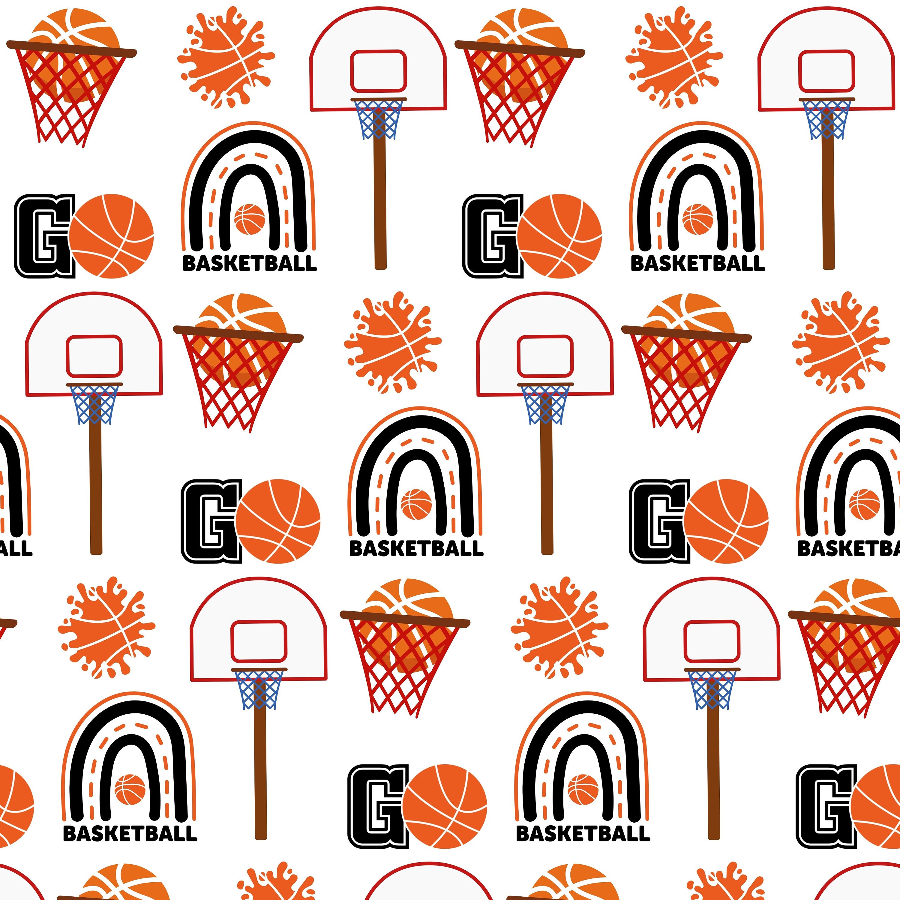 Basketball Digital Paper Basketball Scrapbook Paper Junk Etsy