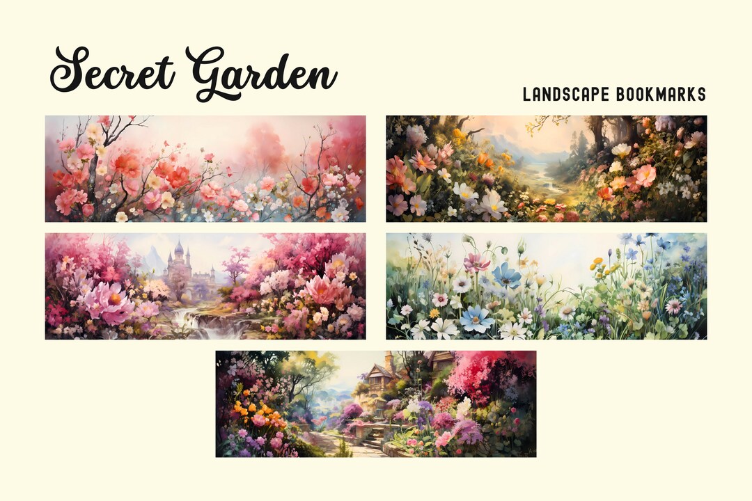 Secret Garden - Landscape Bookmarks - Secret Garden Floral - Etsy