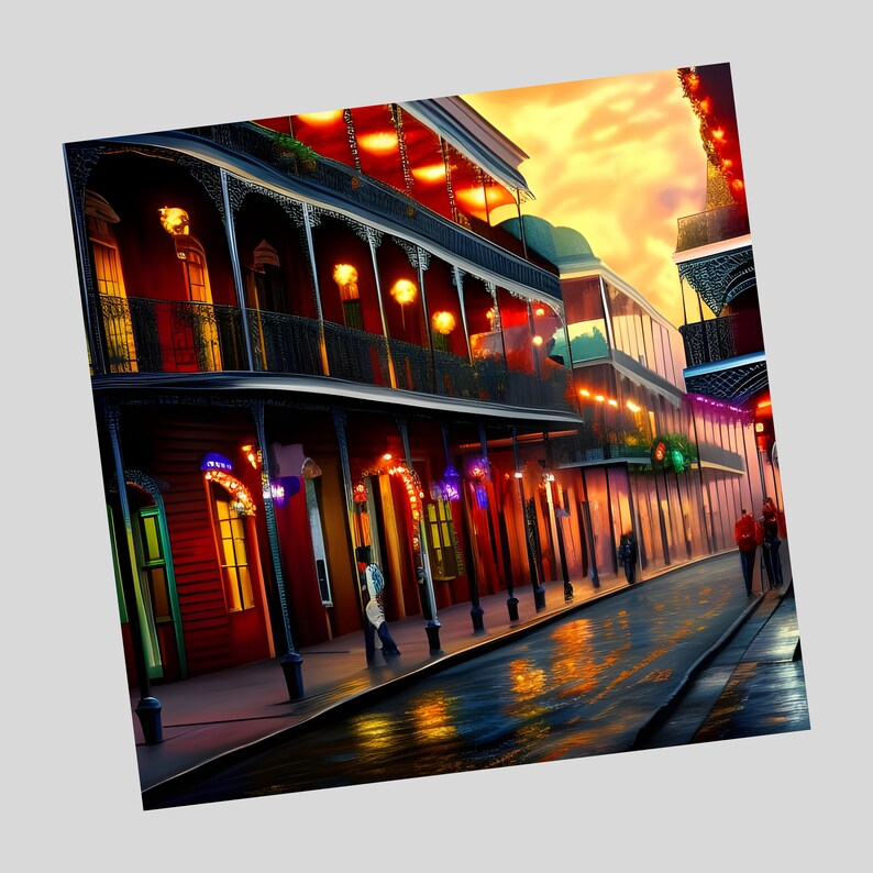 Bourbon Street New Orleans Wall Art AI Art Poster Etsy