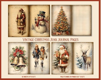 Vintage Christmas Junk Journal Pages