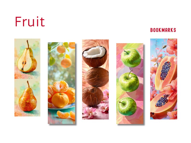 Fruit Bookmarks - Digital Bookmark Sublimations, PNG - Etsy