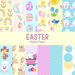 Easter Digital Paper: Scrapbook & Craft Patterns (Digital Download)