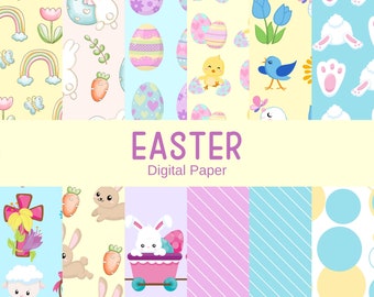 Easter Digital Paper: Scrapbook & Craft Patterns (Digital Download)