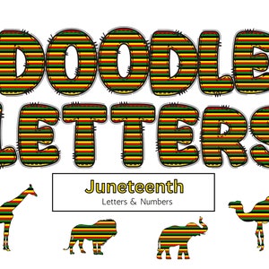 Juneteenth Alphabet - Lettere dell'alfabeto Doodle, Clipart dell'alfabeto