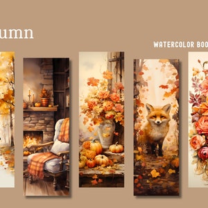 Signets aquarelle d’automne, Signet PNG, Sublimation d’automne