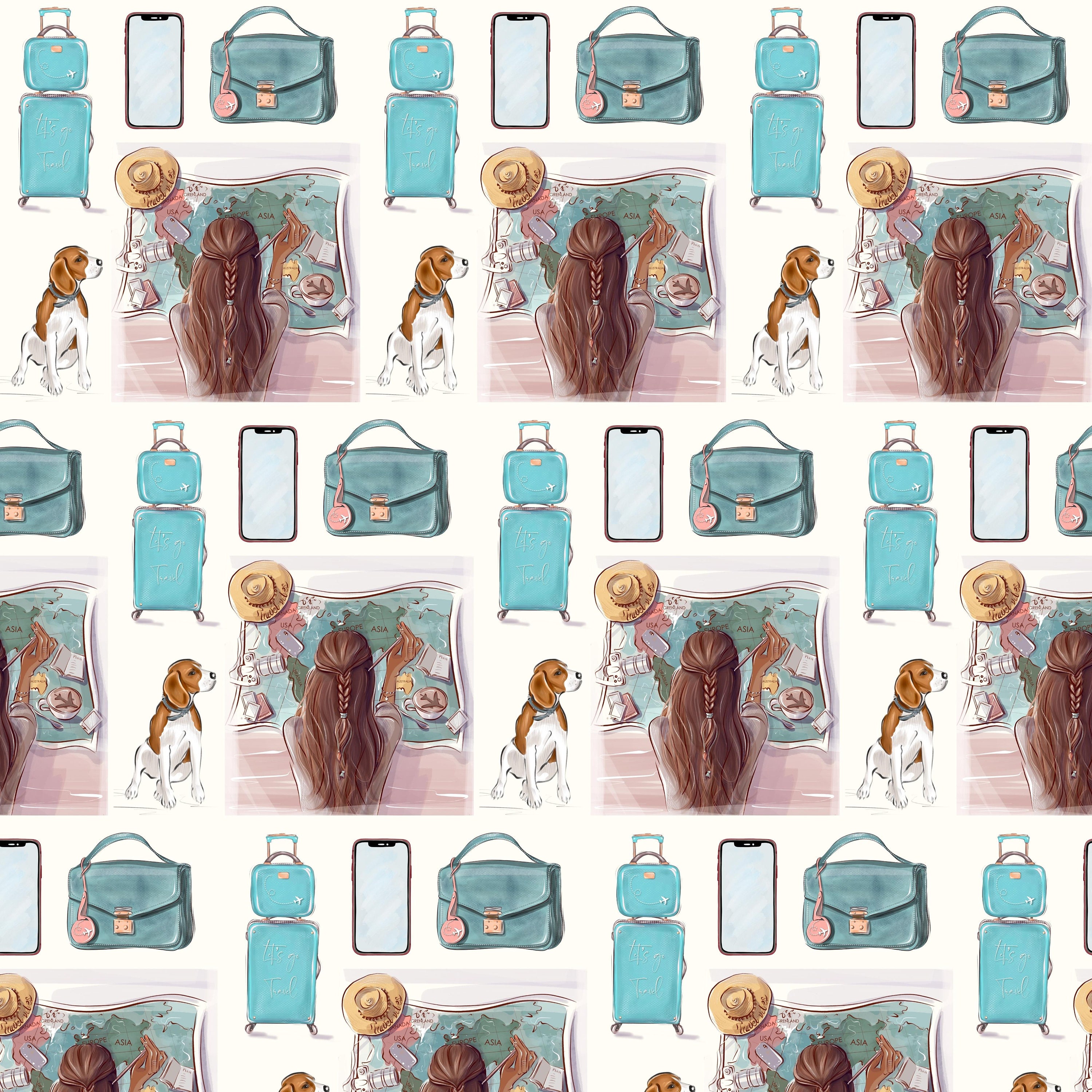 Travel Digital Paper Travel Scrapbook Paper Vacation Etsy