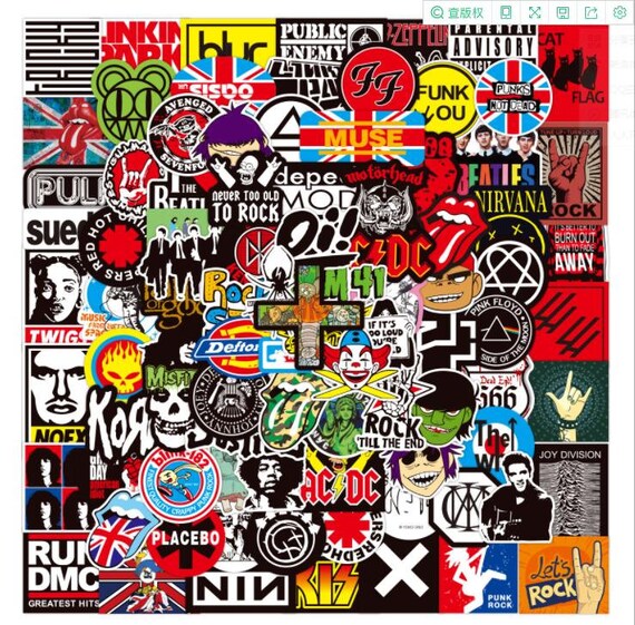 100pcs &quot;Rock N Roll&quot; theme Sticker Pack | Music Stickers | Music Gifts | Metal Rock | Heavy metal gifts | Punk Stickers | Aesthetic Stickers