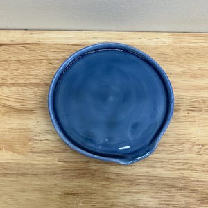 Descanso de Colher Azul | Cerâmica Salpicada Dublé