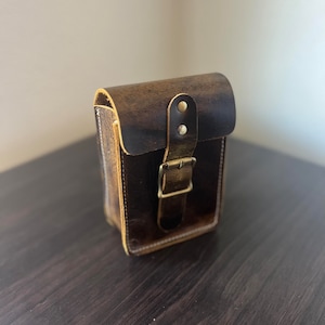 Handcrafted Buffalo Leather Belt Pouch: Medieval Adventurer&#39;s Bag