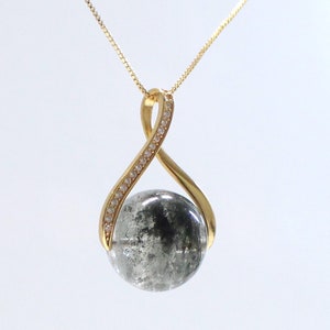 Garden Quartz Pendant: Lodolite Healing Crystal Necklace