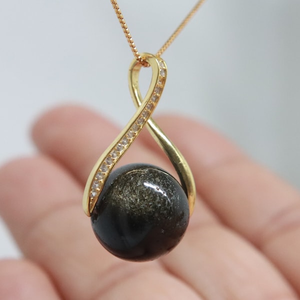 •CREST• obsidian + silver necklace (various lengths)