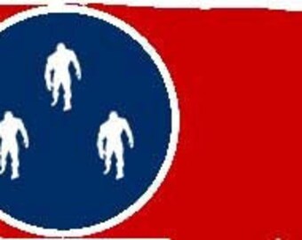 Tennessee Flag Bigfoot Sticker, US State Sasquatch Vinyl Decal