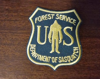 Sasquatch Embroidered Patch – US Forest Service Bigfoot Emblem