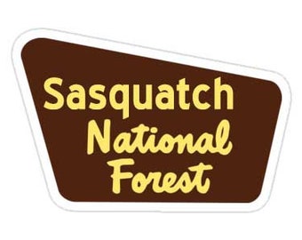 Sasquatch National Forest Vinyl Sticker – Waterproof Cryptid Yeti Decal
