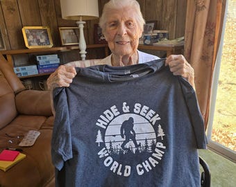 Hide & Seek World Champion Bigfoot T-Shirt, Cryptozoology Clothes