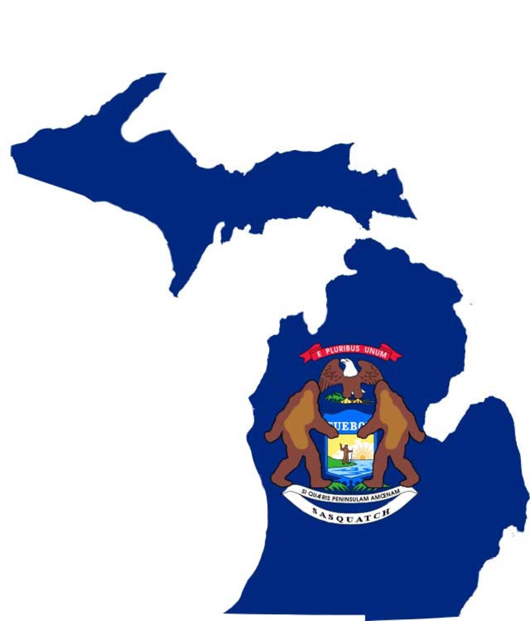 Yeti Michigan Flag Decalus State Michigan Bigfoot Stickers Etsy