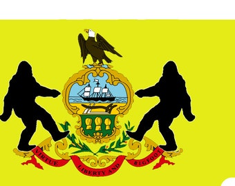Yeti Pennsylvania Flag Decal-US State PA Bigfoot Stickers, Home State PA Map Car Window Laptop Bottle Sticker, Small Sasquatch Sicker Gift