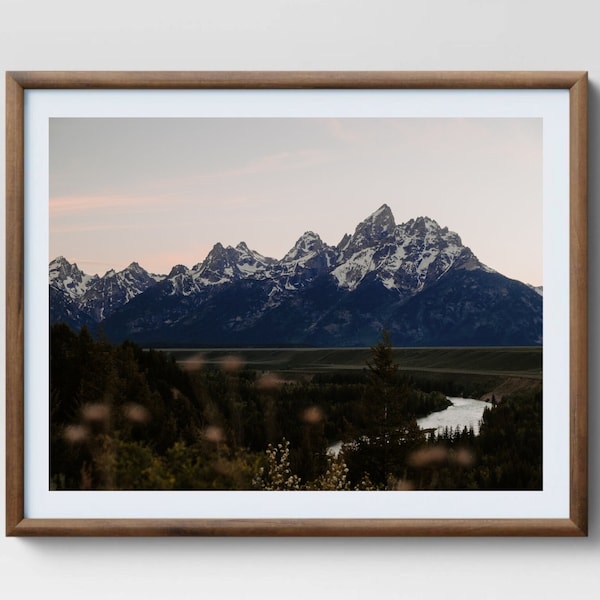 Grand Teton Mountain Range at Dusk | National Parks | Grand Teton Prints | Grand Teton Sunset