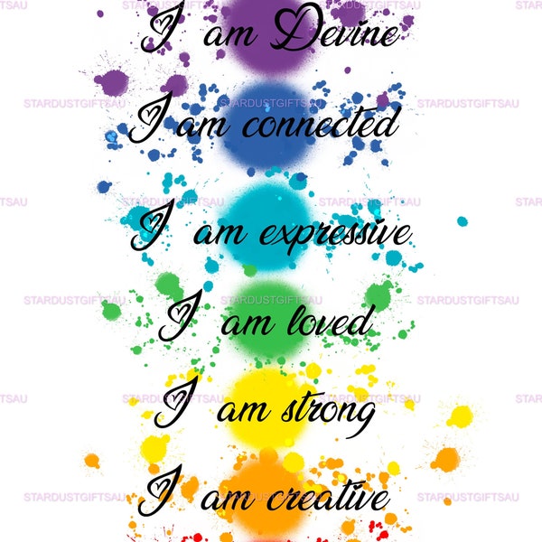 Chakra affirmation empowerment png energy healing Printable