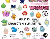 Tamagotchi PNG Clip Art Pack | 90s Kawaii Digital Stickers | Pastel Pixel Pets | Retro Digital Download | Cute Sublimation Designs | decals