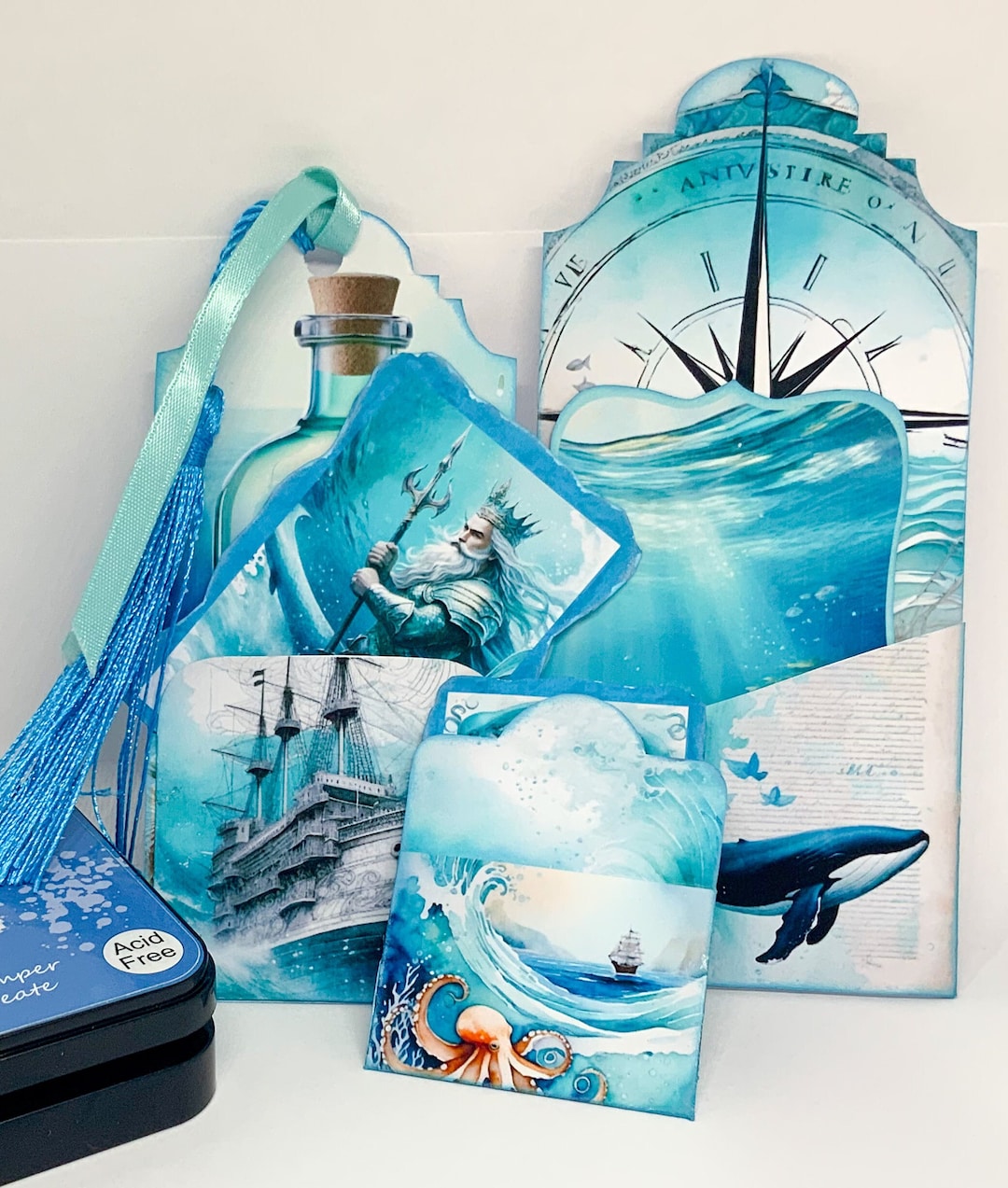 Beach Junk Journal Kit Add On/ Ocean Journal Pocket Tag/ Sea Nautical ...