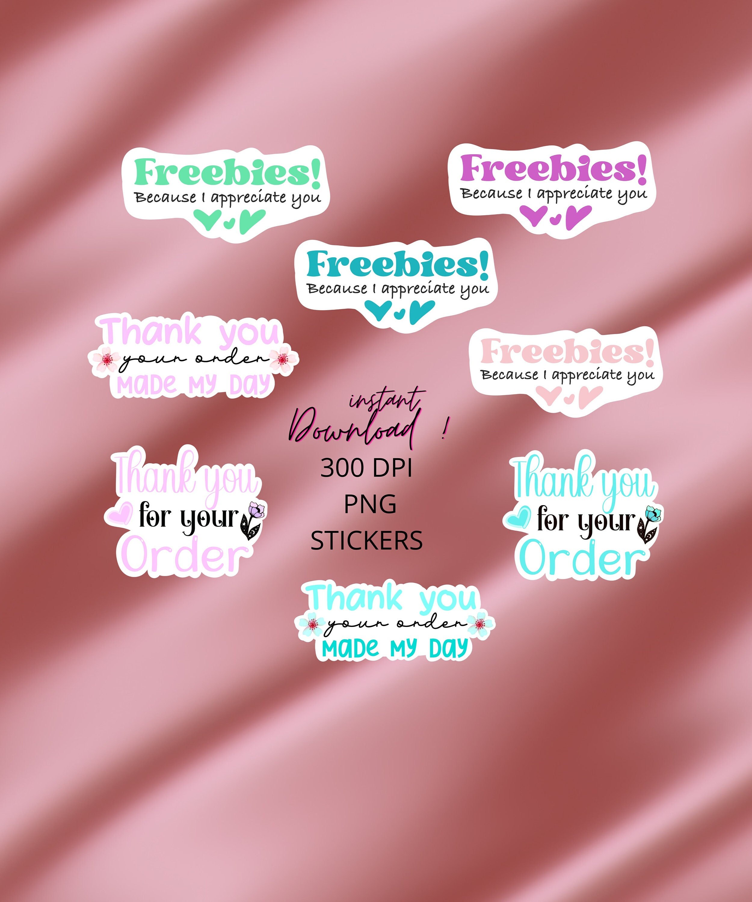 Thank You Stickers/png/instant Download Stickers/business Png - Etsy