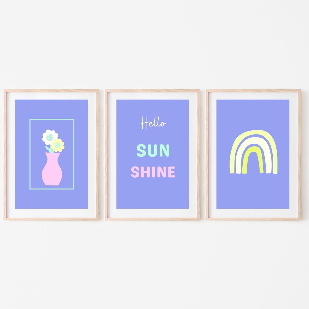 Set of 3 Nursery Posters/ Rainbow Poster/ Printable Wall Art/ Nursery Decor Etsy