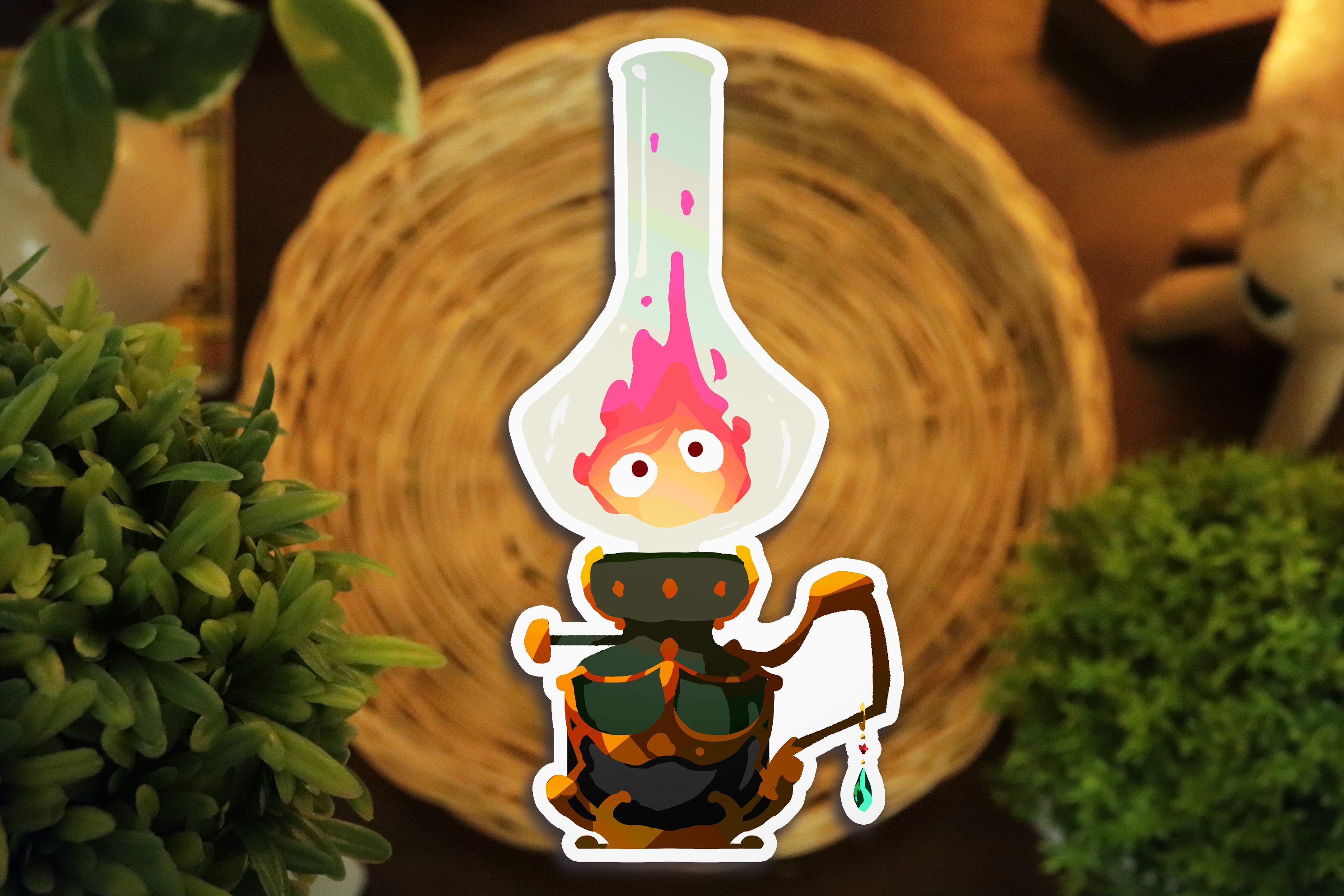 Calcifer Glossy Waterproof Sticker - Etsy