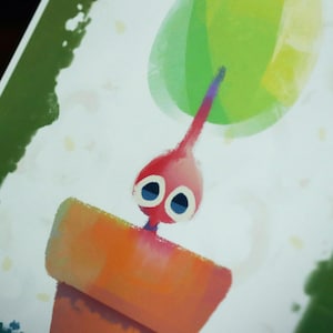 Potted Pikmin - 5x7 Art Print - Red Pikmin, Blue Pikmin, Yellow Pikmin, Olimar