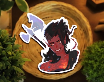 Karlach Baldurs Gate 3 Glossy Waterproof Sticker