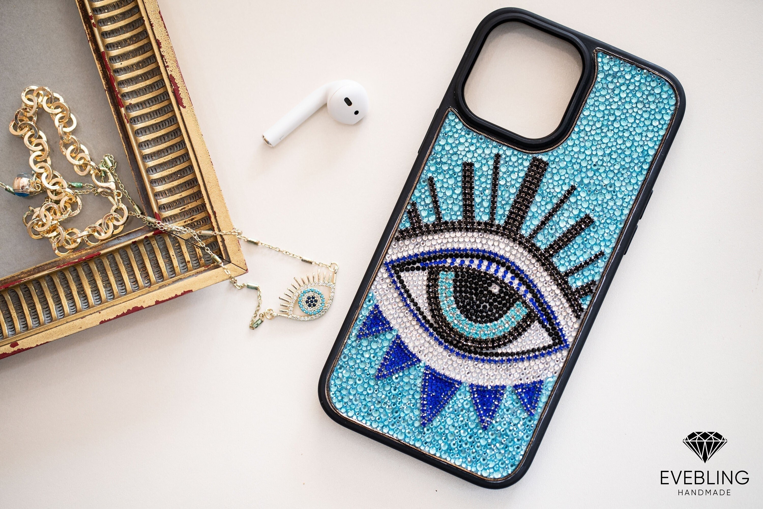  iPhone 14 Pro Evil Eye Amulet Ornament Case : Cell