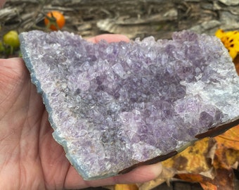 5 inch Amethyst Cluster Plate, Lavender and Gray, 11oz