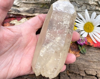 5 inch Lemurian Quartz Crystal Point from Brazil Minais Gerais, 12oz, 340gr