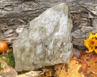 4.8 inch Elestial Smokey Citrine Candle Quartz point, 1 lb 6.5oz, 640gr