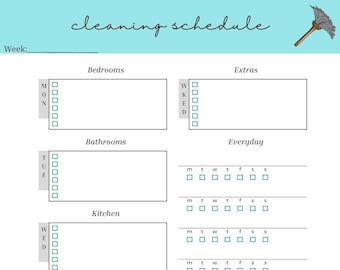 Weekly Cleaning Schedule Floral Theme Printable - Etsy