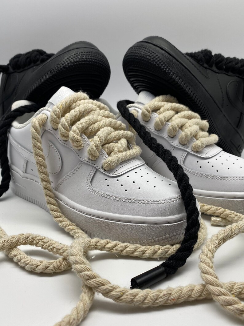 Black Rope Lace Air Force 1 Etsy Black Rope Lace Air Force 1 Etsy
