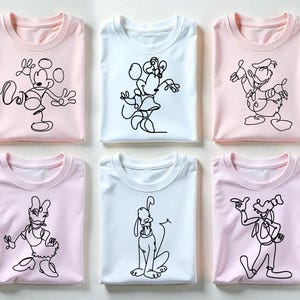 Retro Micky und Freunde PNG, Retro Disney Reise SVG, karierte Disney Freunde usw
