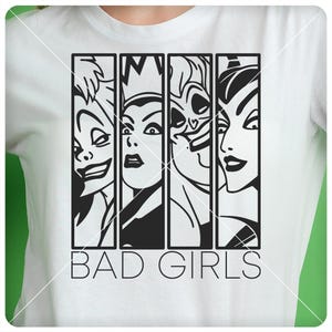 Disney Villains SVG, Bad Girls SVG, Crudelia, Regina Cattiva, Malefica, Ursula Svg, File di taglio Svg Cricut, File di taglio in vinile, Pdf Ai Png stampabile