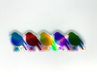 Five Robins Sticker - Holographic