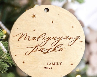Maligayang Pasko Ornament, Filipino Ornament, Filipino Christmas, Pasko Ornament, Filipino Gifts, Custom Name Ornament