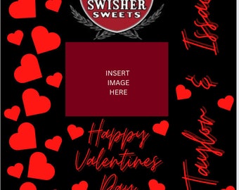 Valentine Swisher Wrapper, Cigar Wrapper, Valentine Favors, Valentine Party Treat, Party Favor, Editable Swisher Wrapper, Descarga instantánea