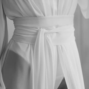 Chiffon Bridal Robe: French Lace Wedding Dressing Gown
