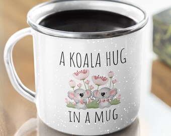 Koala Bear Mug, Bear Mug, Enamel Camping Mug, Koala Kids Mug, Koala Cup, Kids Hot Chocolate Mug Camping Mugs Kids, Cute Koala Children's Mug