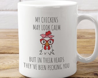 Funny Chicken Coffee Cup, Inside My Head I'm Pecking You, Chicken Coffee Mug, Chicken Lover, Chicken Mom, Farm Life, Gift For Her, Hen Mug