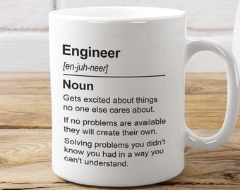 Funny Engineer Coffee Mug, Engineer Definition Mug, Engineering Mug, Engineer Gift, Gift For Him, Future Engineer, Software Engineer, Civil