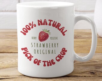 Strawberry Mug, Cottagecore Mug, Strawberry Cup, Plant Mug, Vintage Strawberry, Cottage Mug, Garden Mug, Strawberry Kitchen Cute Strawberry