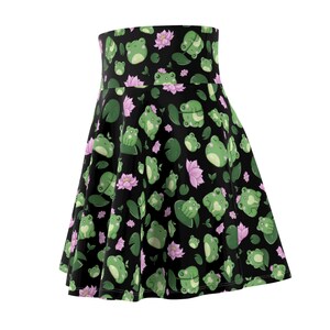 Green Frog Skater Skirt for Women, Animal Print Skater Skirt with Frog Design, Retro Style Frog, Kawaii Frog, Frog Print Skirt, Kawaii Skirt image 6