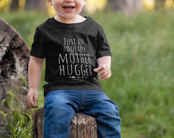 Funny Toddler Shirt, Toddler Tee, Just An Adorable Mother Hugger T Shirt, Kids Shirt, Clothes for Boys, Clothes For Girls, Cut Kids Tops