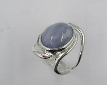 Holly Blue Agate Ring