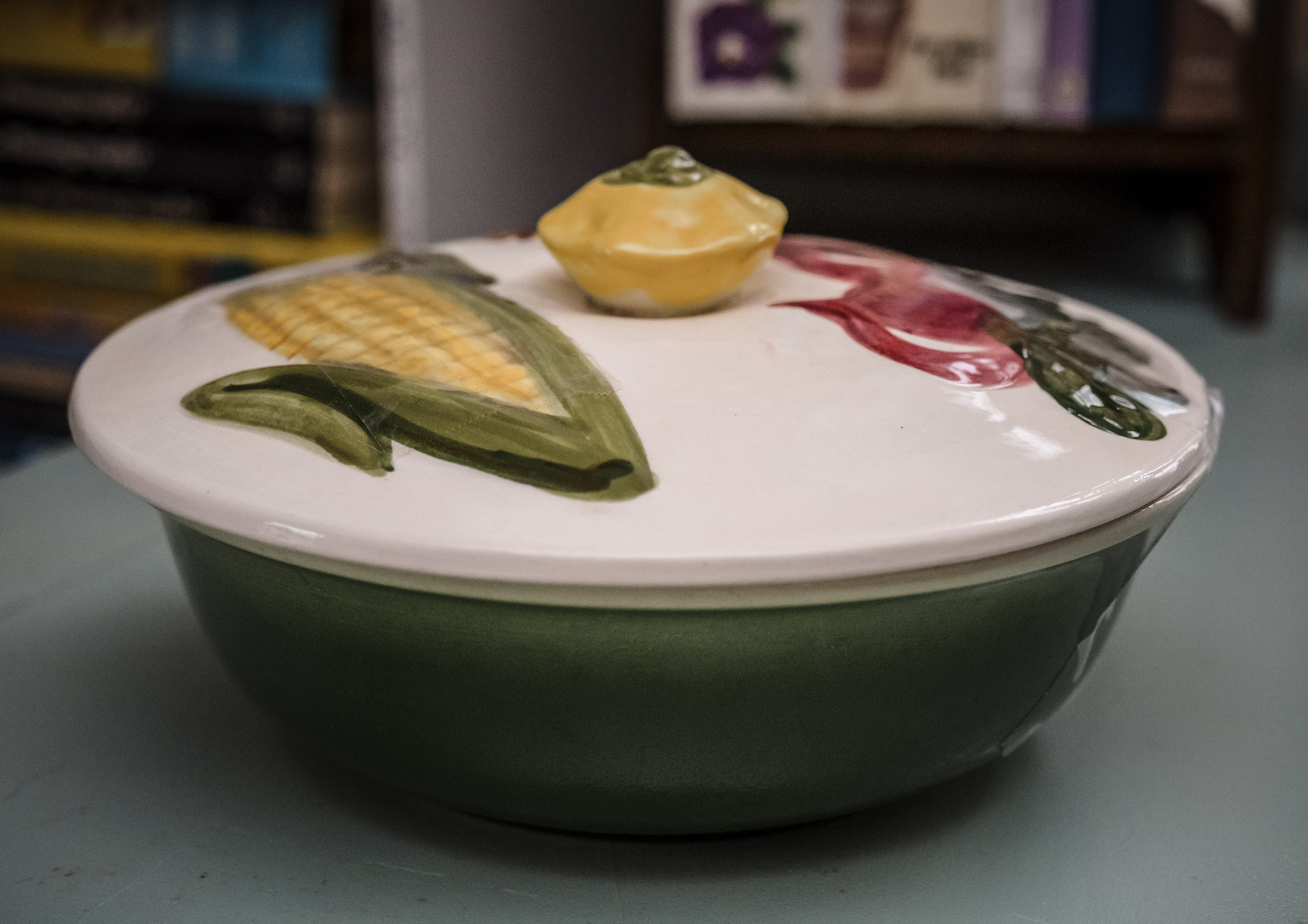 Vintage Los Angeles Potteries 1971 USA White & Green Vegetable Etsy